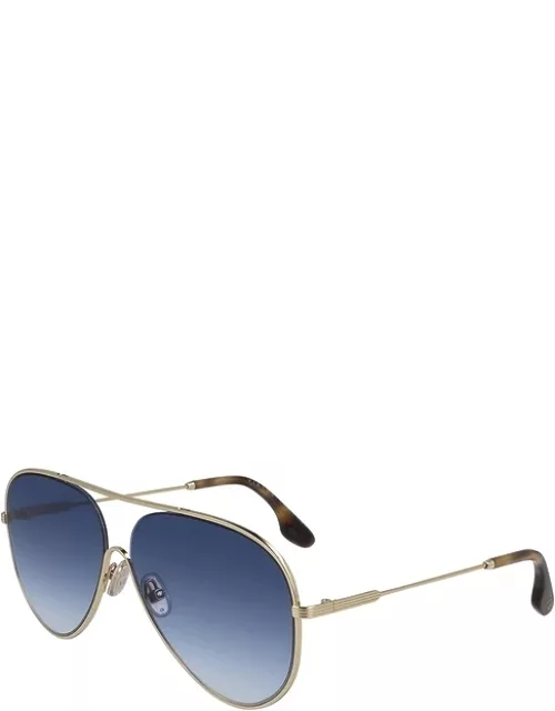 Victoria Beckham Gold-tone Aviator-style Sunglasses - Grey