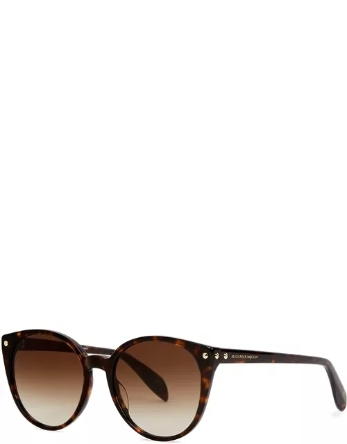 Alexander McQueen Tortoiseshell Round-frame Sunglasses - Dark Brown