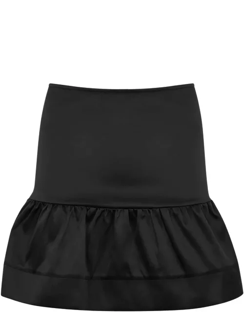 Ganni Peplum Satin Mini Skirt - Black - 32 (UK4 / Xxs)