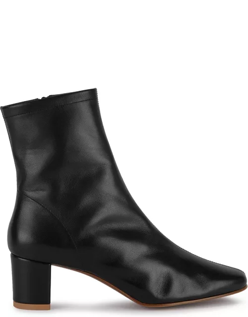 BY FAR Sofia 65 Black Leather Ankle Boots