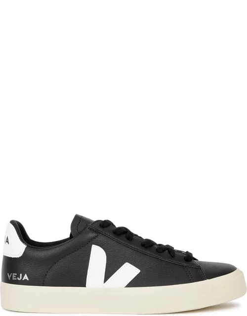 Veja Campo Black Leather Sneakers, Sneakers, Black and White