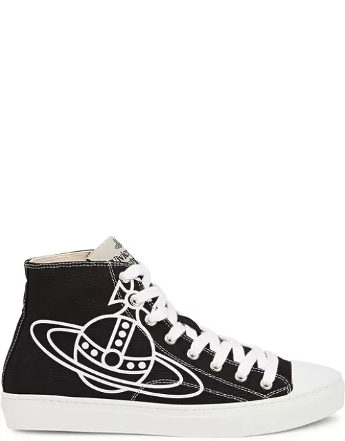 Vivienne Westwood Black Orb-print Canvas High-top Sneakers