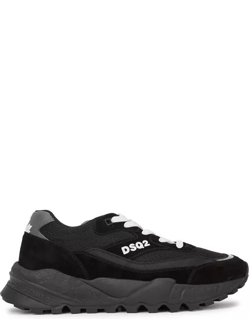 Dsquared2 Black Panelled Mesh Sneakers - Black And White