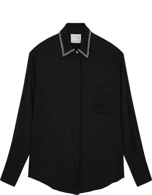 Forte_forte Crystal-embellished Cotton-voile Shirt - Black - 0 (UK 6 / XS)
