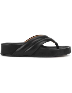 ATP Atelier Bellano Black Leather Thong Sandals