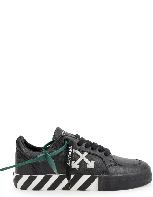Off-White Vulcanized Black Leather Sneakers