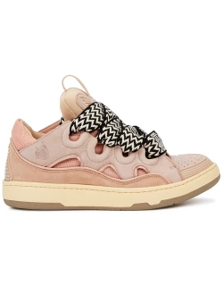 Lanvin Curb Pink Panelled Mesh Sneakers