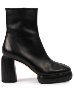 Aeyde Emmy 95 Black Leather Platform Ankle Boots