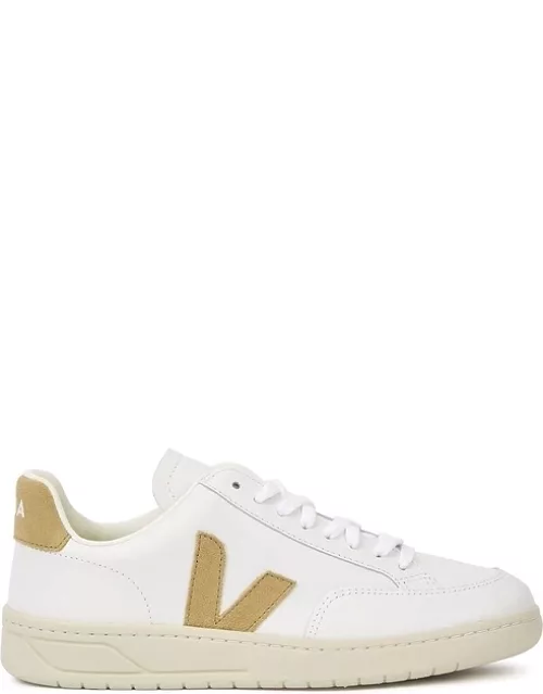 Veja V-12 White Leather Sneakers, Sneakers, Leather, White, Round toe