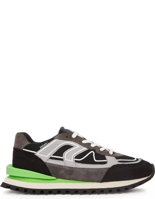 Axel Arigato Sonar Runner Black Panelled Sneakers - Grey