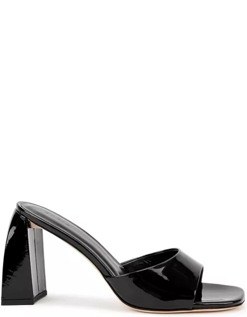BY FAR Michele 100 Black Patent Leather Mules