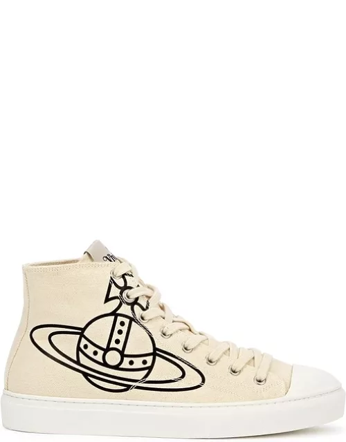 Vivienne Westwood Orb-print Canvas High-top Sneakers - Off White