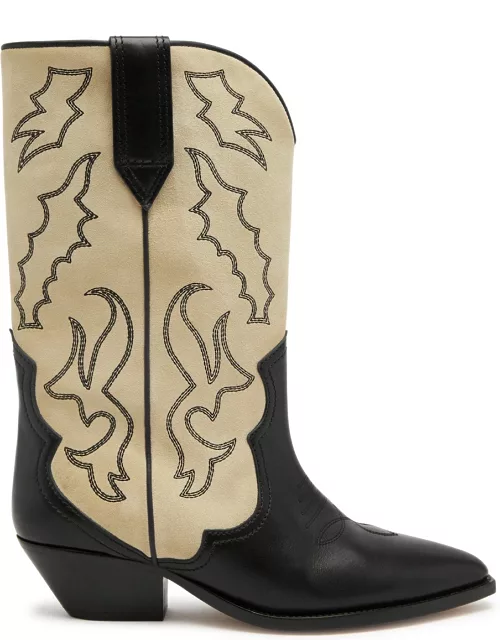 Isabel Marant étoile Duerto 50 Suede Cowboy Boots - White And Black - 38 (IT38 / UK5)