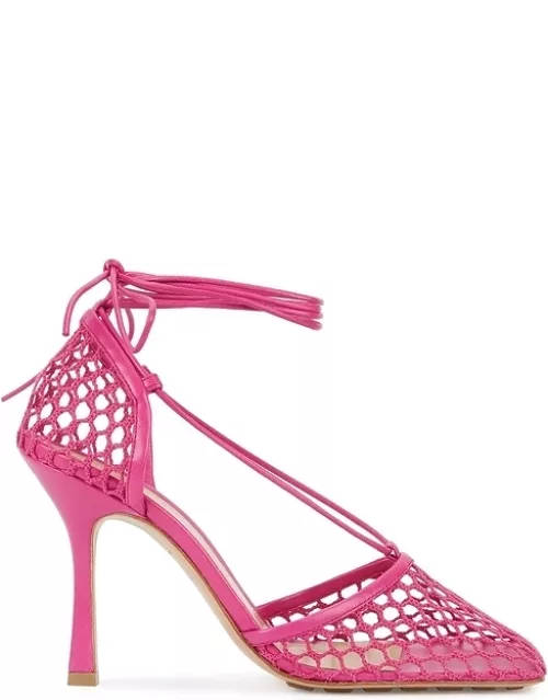 Bottega Veneta Stretch 90 Pink Mesh Sandals