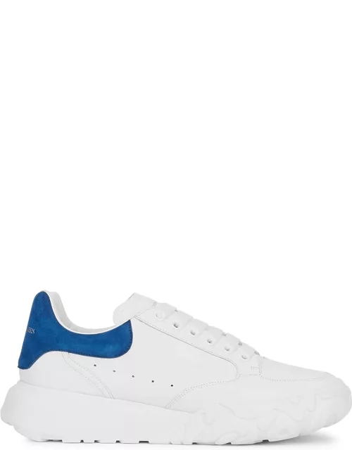Alexander McQueen Court White Leather Sneakers - White/Blue