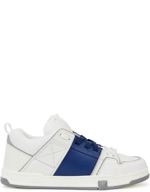 Valentino Valentino Garavani Open Skate Panelled Leather Sneakers - White And Blue