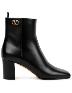 Valentino Garavani Valentino Garavani Golden Walk 75 Leather Ankle Boots - Black