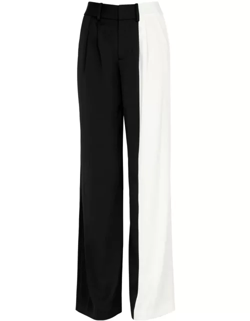Alice + Olivia Pompey Colourblocked Satin Trousers - Black - 2 (UK6 / XS)