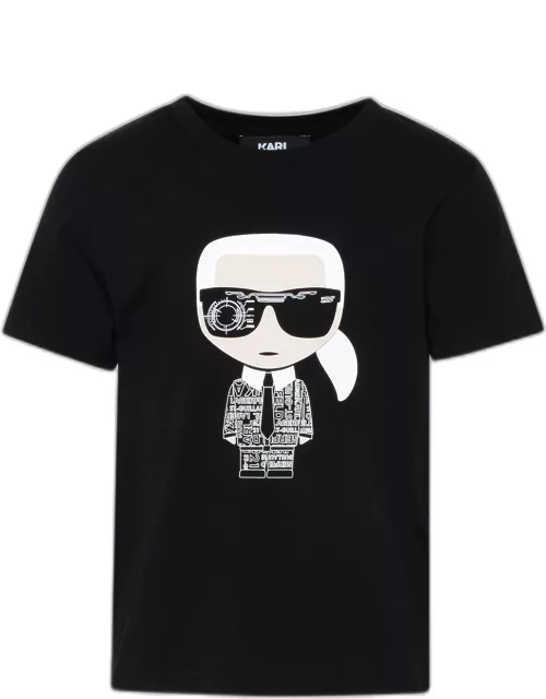 KARL LAGERFELD Black Cotton T-Shirt