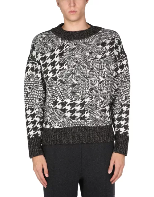 ermenegildo zegna sweater with geometric inlay