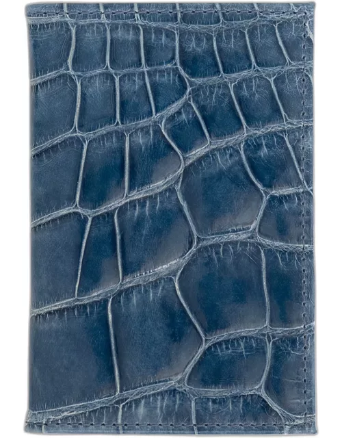 Men's Glazed Alligator Leather Bifold Card Case