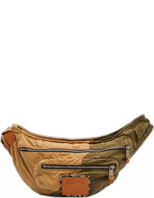 Men's Two-Tone Cargo Shoulder Bag