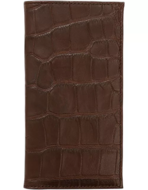 Men's Matte Alligator Leather Bifold Coat Wallet