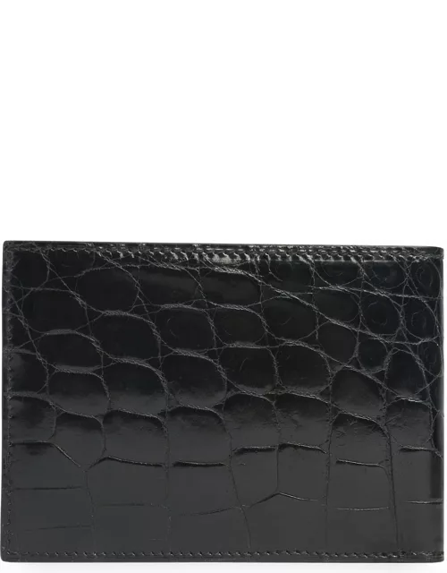 Men's Bi-Fold Crocodile Leather Wallet