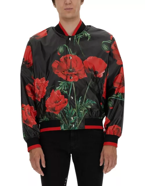 dolce & gabbana poppy print jacket