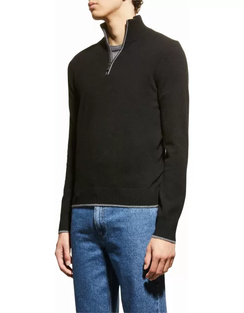 Men's Broadway Cashmere Quarter-Zip Sweater