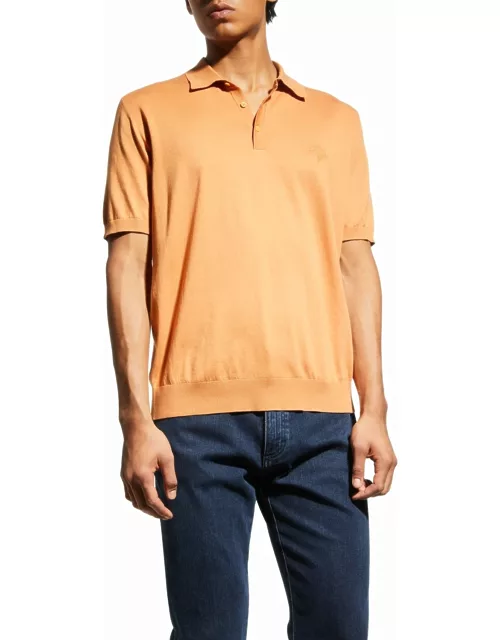 Men's Cotton Tonal-Embroidered Polo Shirt