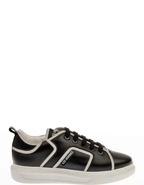 Men's Two-Tone Leather Low-Top Sneaker