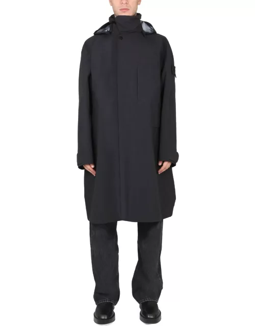 stone island shadow project long trench coat with logo