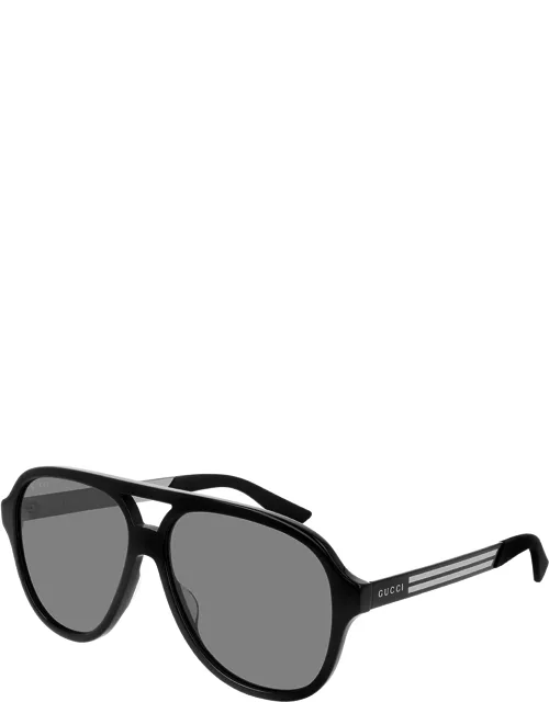 Men's Aviator Logo Sunglasse