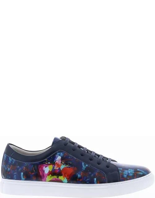 Men's Painted Leather Low-Top Sneaker