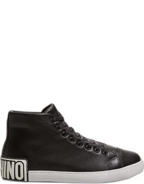 Men's Maxilogo Leather High-Top Sneaker