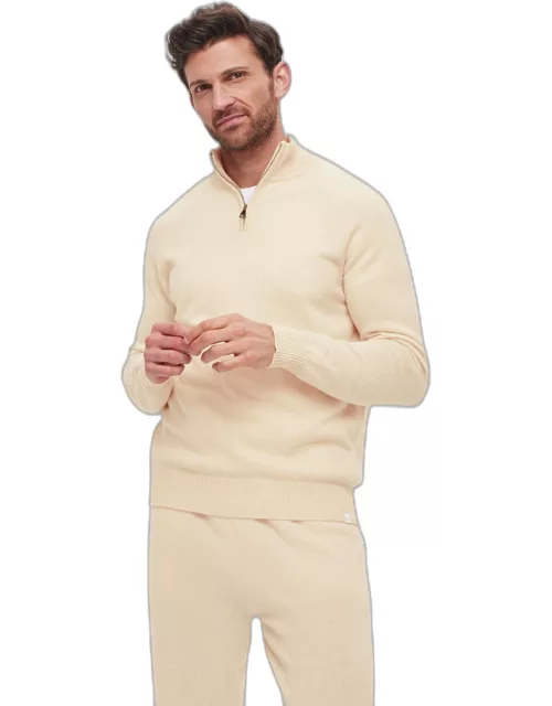 Derek Rose Men's Half-Zip Sweater Finley Cashmere Crea