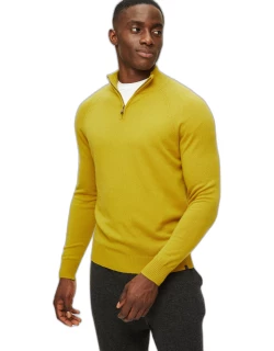 Derek Rose Men's Half-Zip Sweater Finley Cashmere Gold