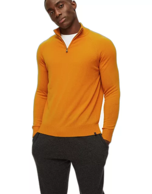 Derek Rose Men's Half-Zip Sweater Finley Cashmere Orange