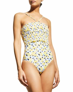 Kendra Floral-Print Smocked One-Piece Swimsuit