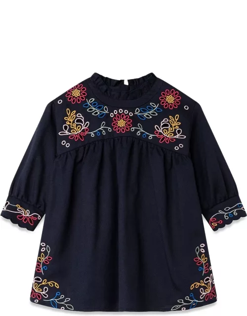 chloe' flower embroidery dres