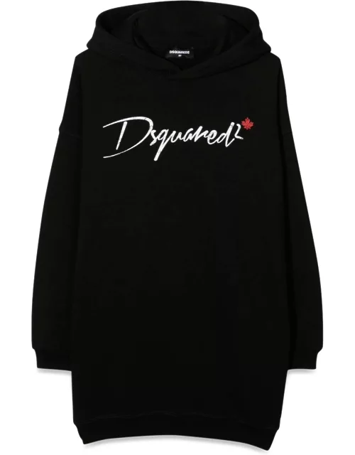 dsquared over hooded sweatshirt dres