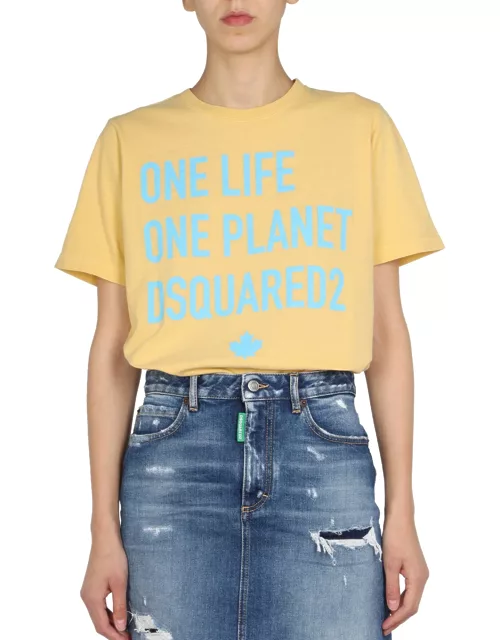 dsquared "one life one planet" t-shirt