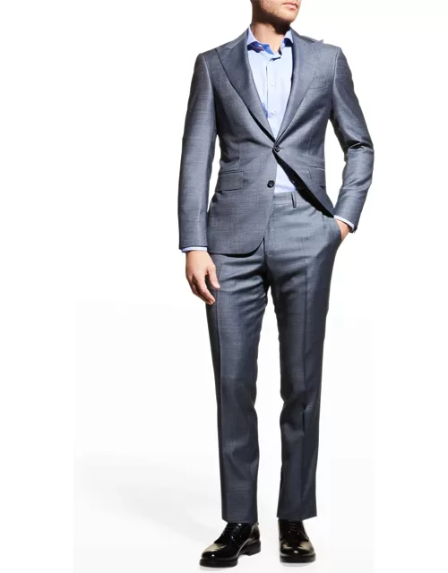 Men's Melange Peak-Lapel Suit