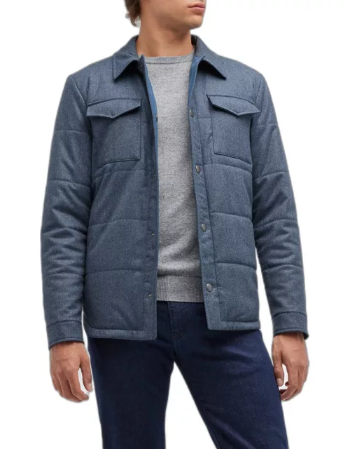 Men's Quilted Wool-Cashmere Shirt Jacket