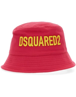 dsquared bucket hat with logo embroidery