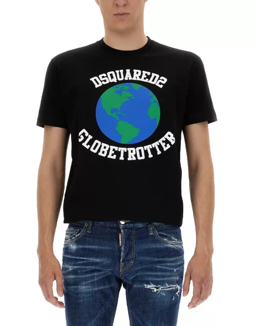 dsquared "globetrotter" t-shirt with print