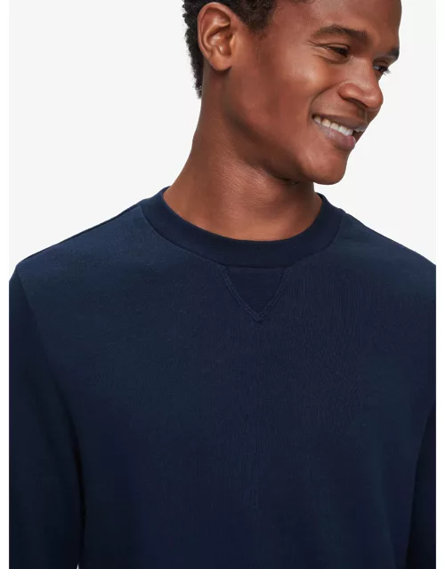 Derek Rose Men's Sweatshirt Quinn Cotton Modal Navy