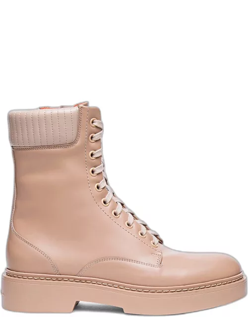 Fetlock Leather Lace-Up Combat Boot