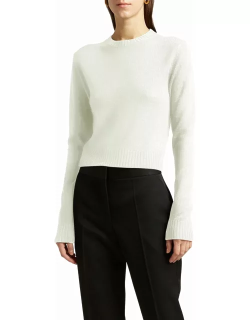 Long-Sleeve Wool Crop Sweater